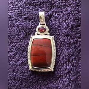 Genuine gemstones set in sterling silver pendant